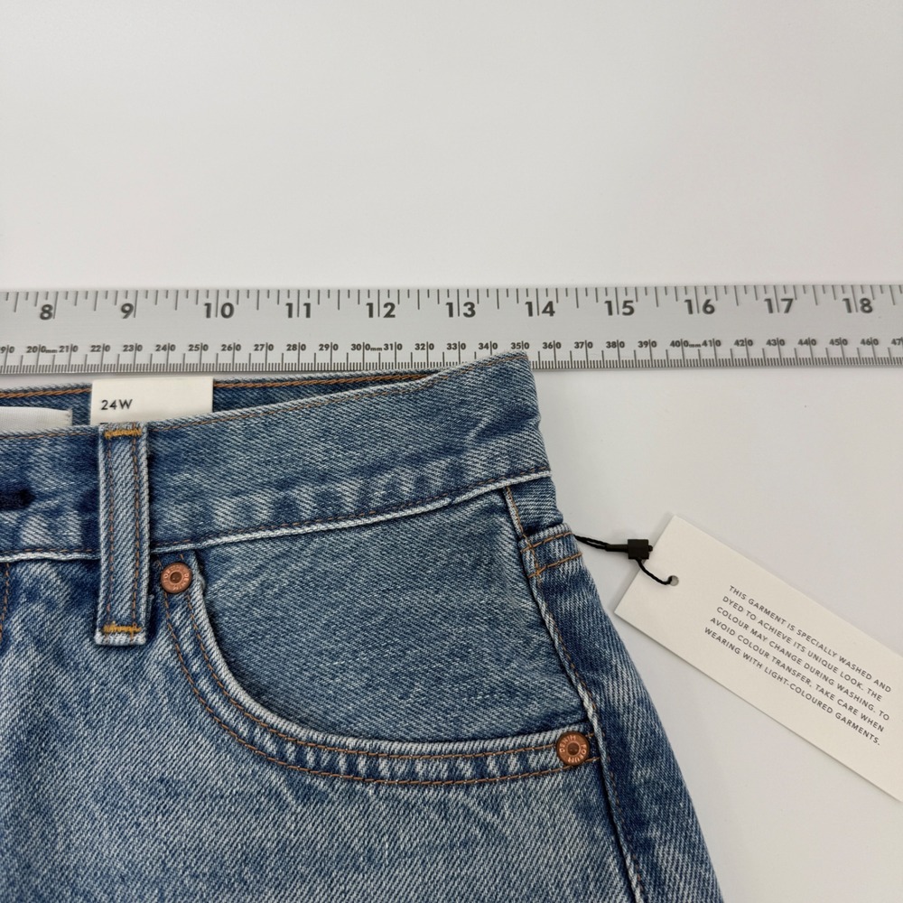 Denim Forum The 90s Ricci Mid-Rise Micro Jean Skirt 24W Blue Taboo 115356 - Picture 5 of 7